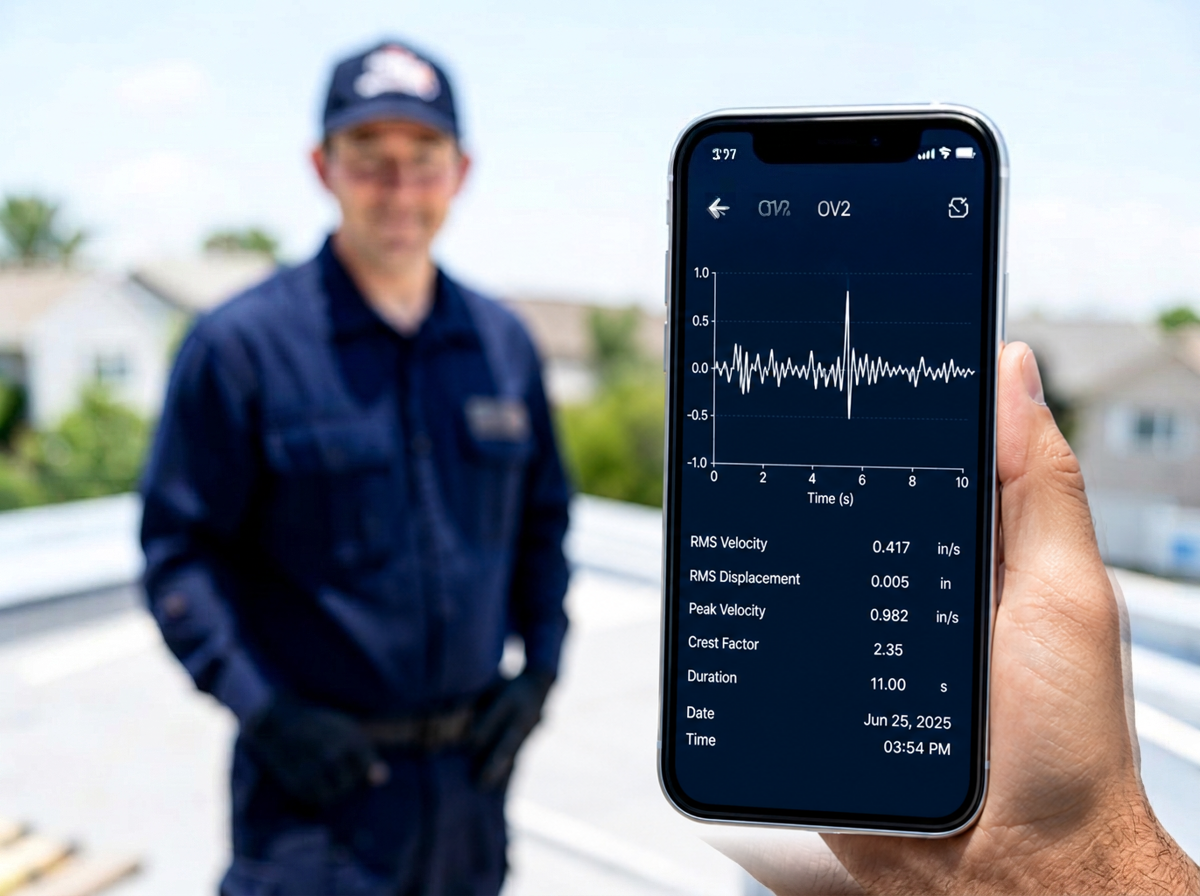 Contractor on a job site while the AI agent answers an incoming customer call